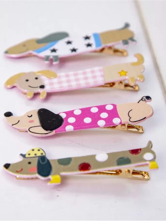 Source Unknown Other - Set of 4 Dachshund Hair Clips – new